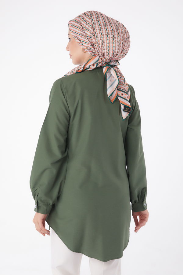 Bağcık Detaylı Tunik Haki - 13250