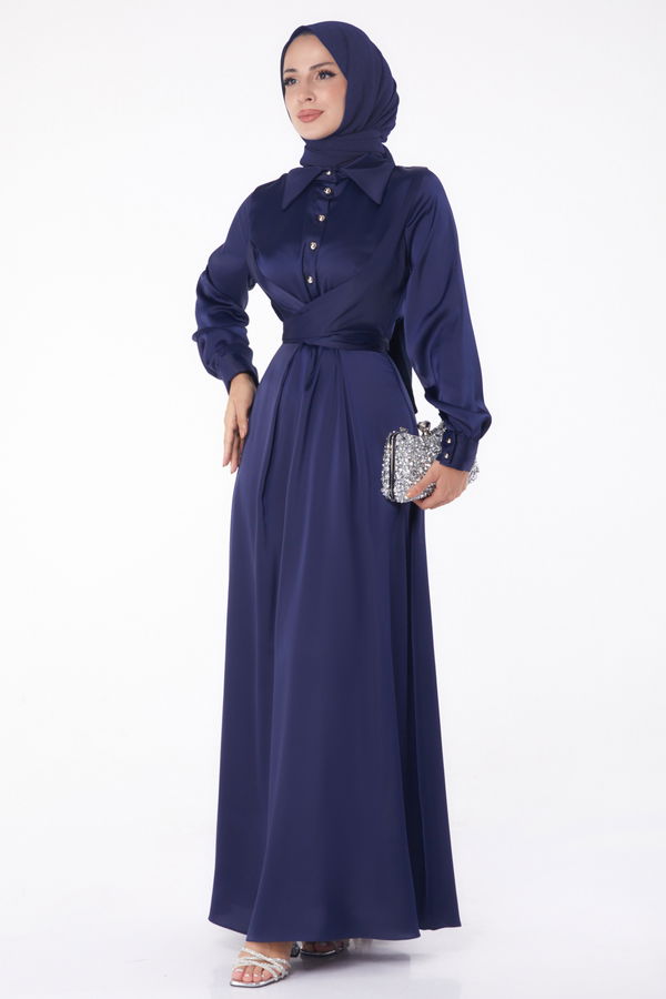 Abiye Elbise Lacivert - 26194