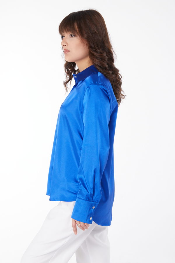 Saten Gömlek Saks - 25038