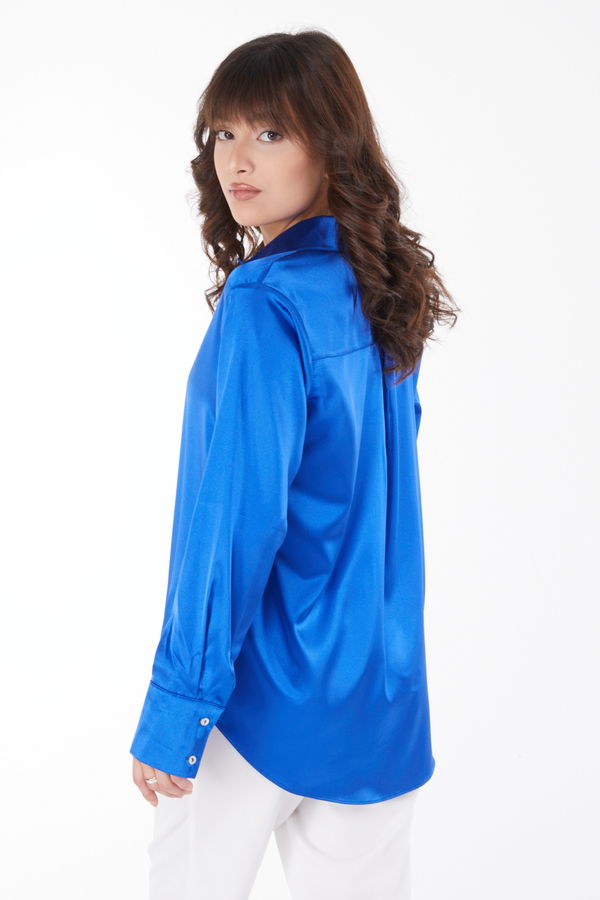 Saten Gömlek Saks - 25038