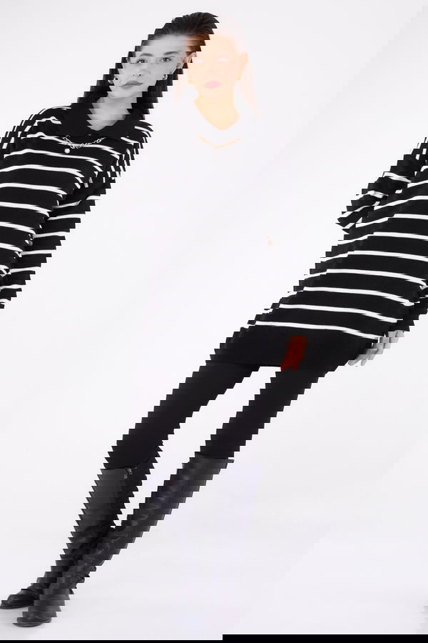 Kolyeli Triko Tunik Siyah - 26422