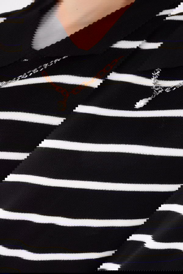 Kolyeli Triko Tunik Siyah - 26422