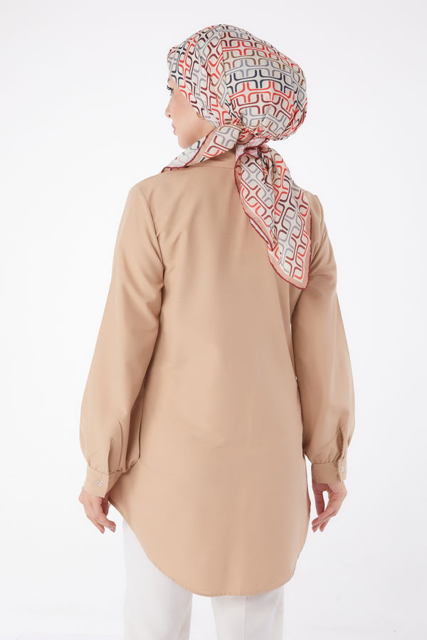 Bağcık Detaylı Tunik Vizon - 13250