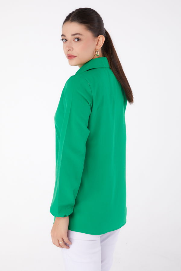 Baskılı Gömlek Yesil - 13341