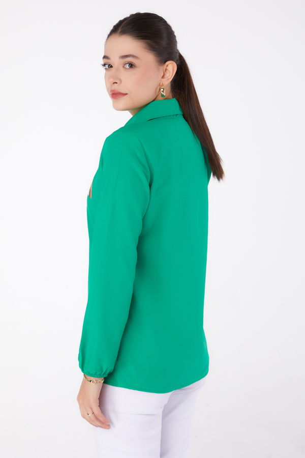 Baskılı Gömlek Yesil - 13345