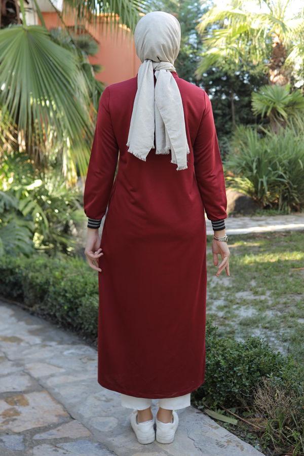 Şeritli Kap Bordo - 13346