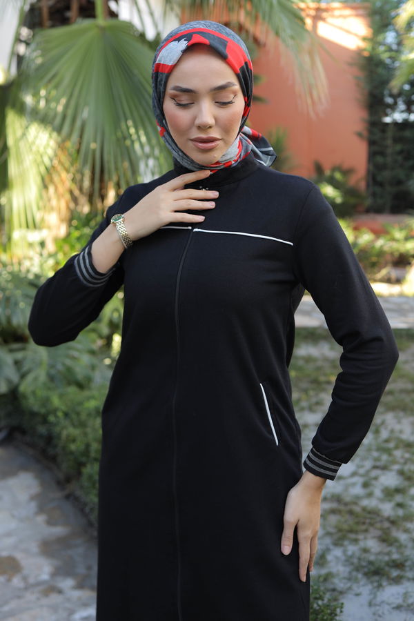 Şeritli Kap Siyah - 13346