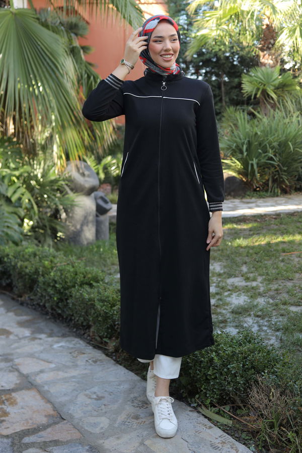 Şeritli Kap Siyah - 13346