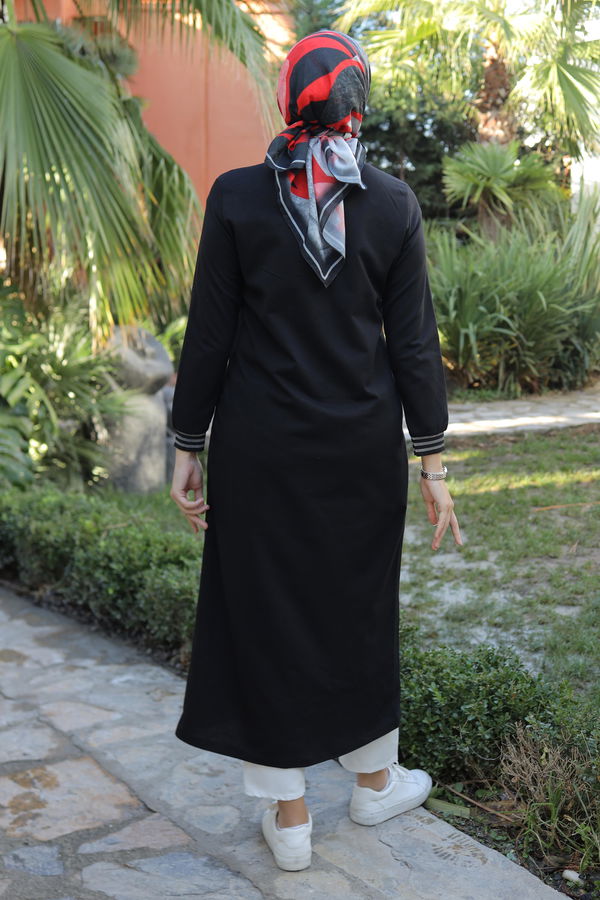 Şeritli Kap Siyah - 13346