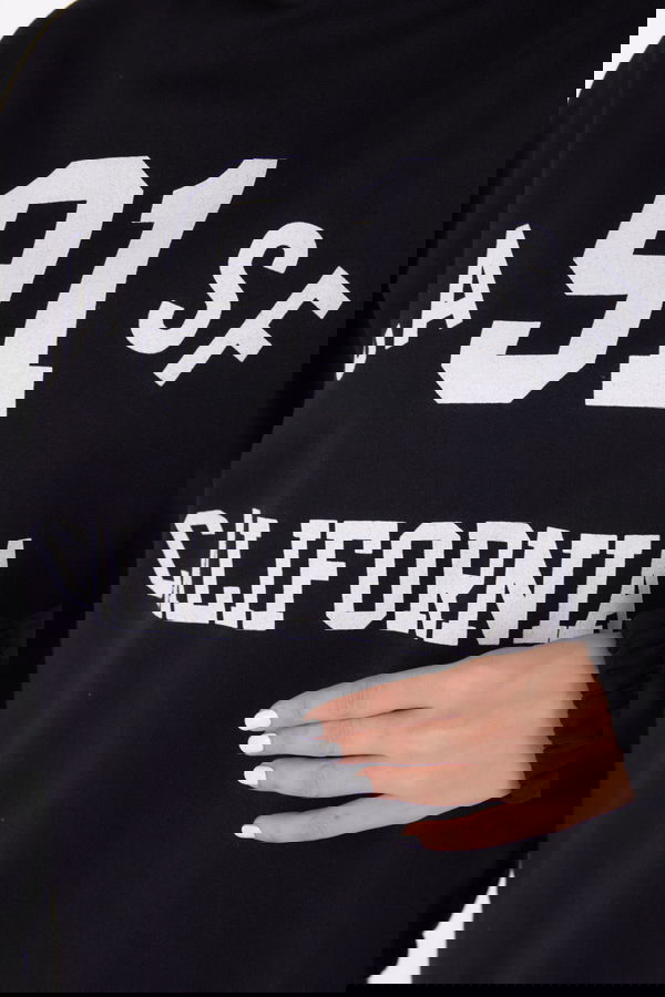 Baskılı Sweatshirt Siyah - 13329