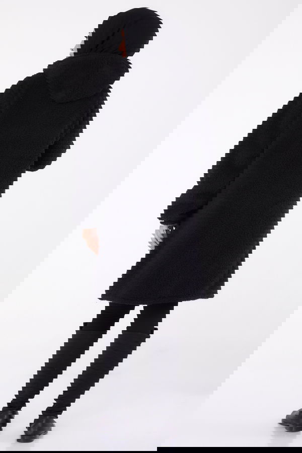 Peluş Mont Siyah - 13352