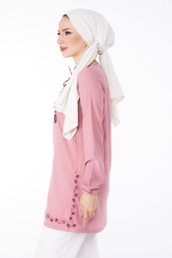 Nakışlı Tunik Gül - 13185