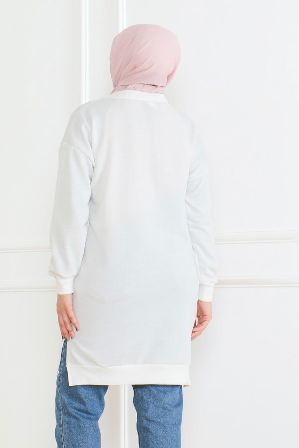 Kalpli Tunik Beyaz - 26604