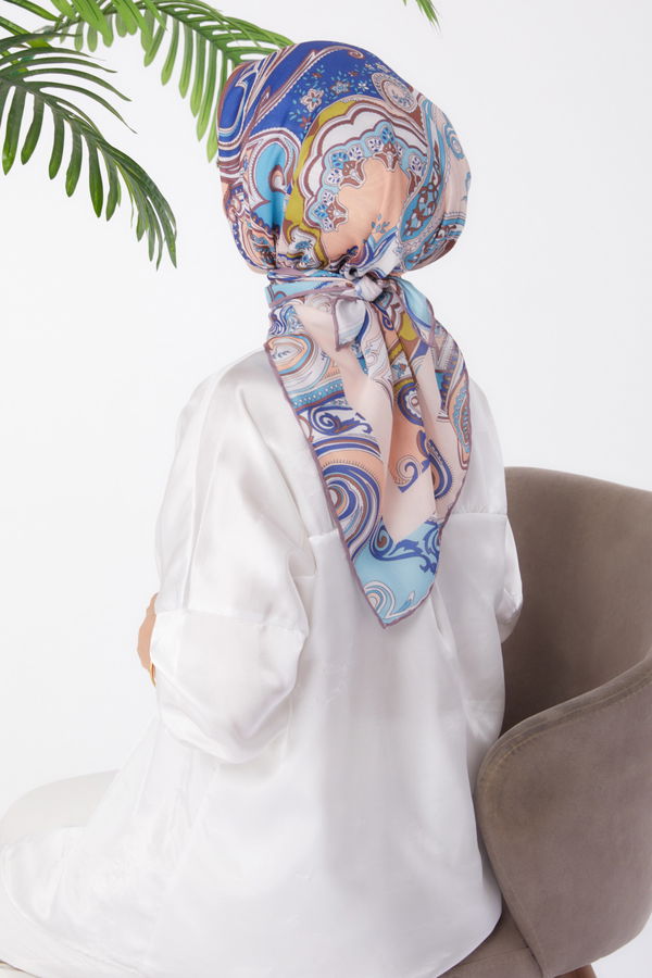 Desenli Eşarp Kahve - 25973