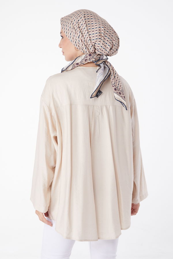 Önü Bağcıklı Hırka Krem - 26135