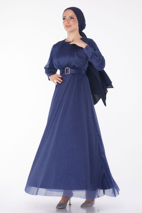 Abiye Elbise Lacivert - 11005