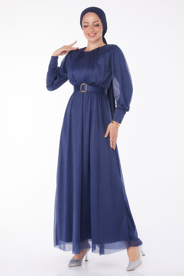 Abiye Elbise Lacivert - 11005