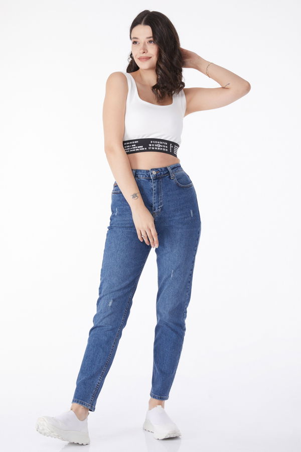 Mam Jeans Kot Pantolon Mavi - 50005