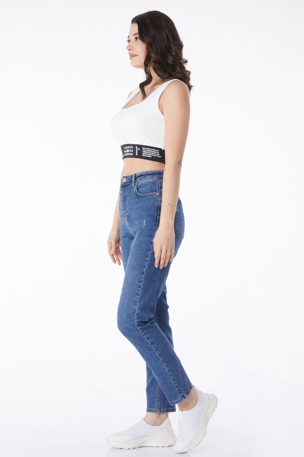 Mam Jeans Kot Pantolon Mavi - 50005