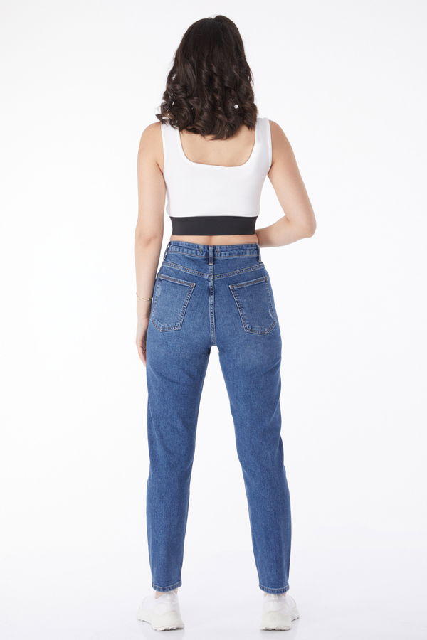 Mam Jeans Kot Pantolon Mavi - 50005