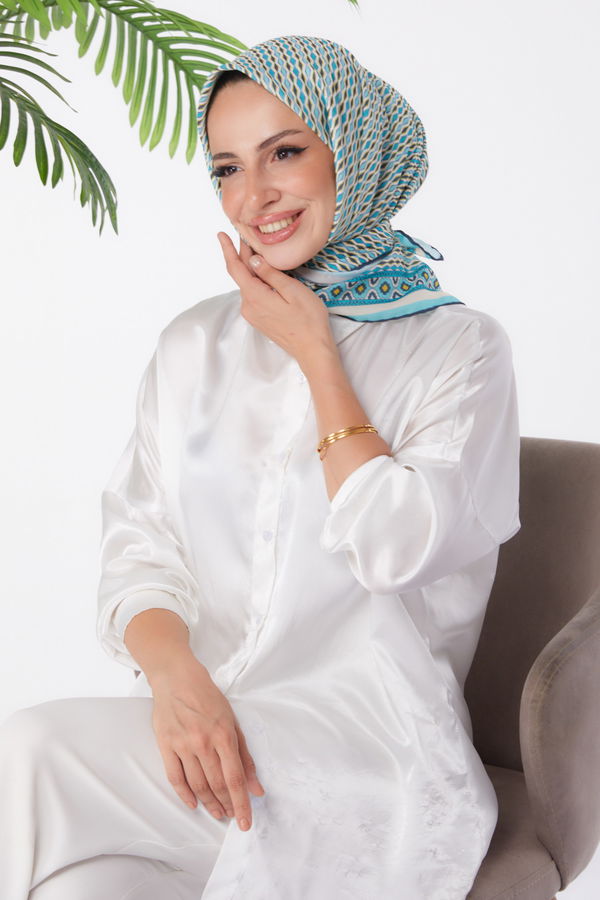 Desenli Eşarp Mint - 25974