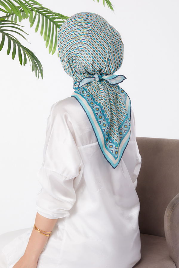 Desenli Eşarp Mint - 25974