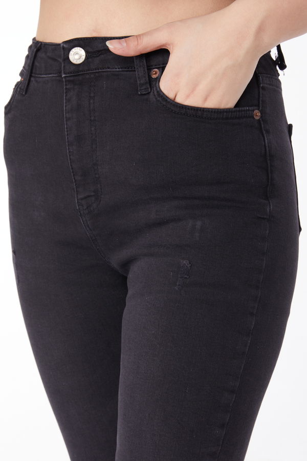 Dar Paça Kot Pantolon Siyah - 25192