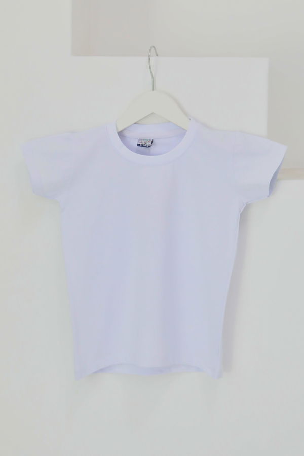 Erkek Çocuk Beyaz Kısa Kollu T-Şhirt - 27304