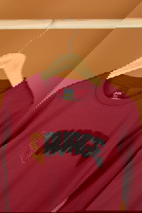 Erkek Çocuk Bordo Nakışlı Sweatshirt - 26554