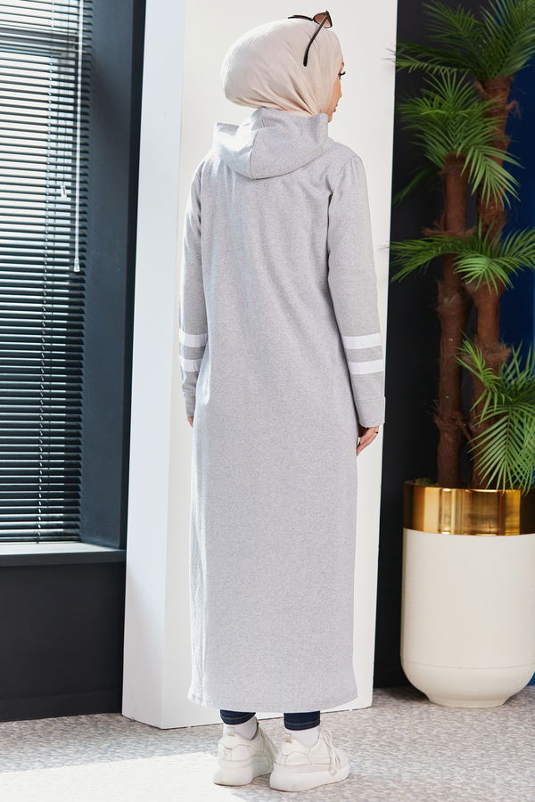 Garnished Abaya Gray - 3521