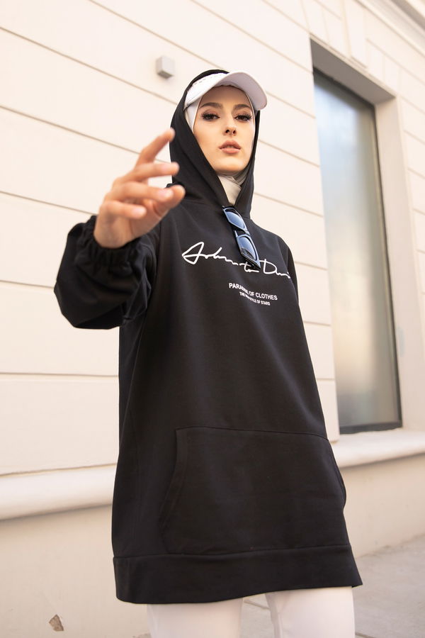 Hooded Sweatshirt Black - 8617