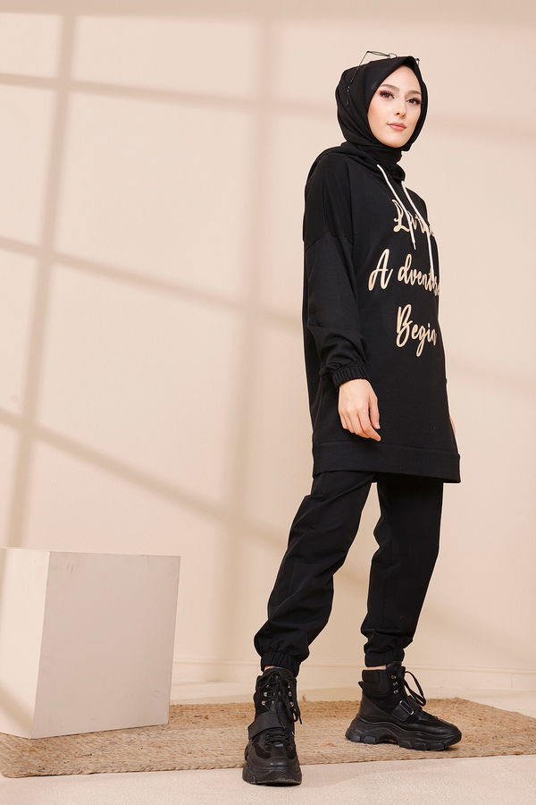 Hooded Tunic Black - 4180