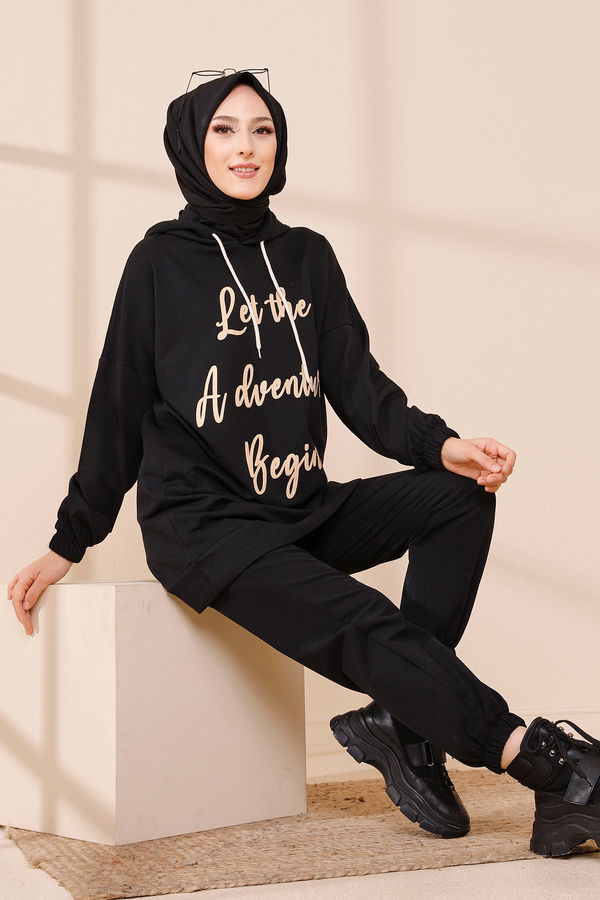 Hooded Tunic Black - 4180