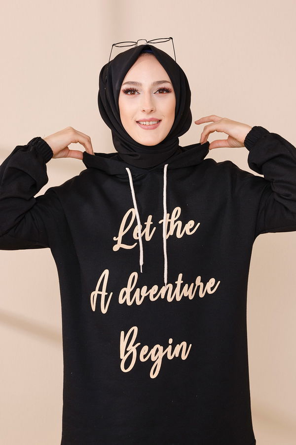 Hooded Tunic Black - 4180