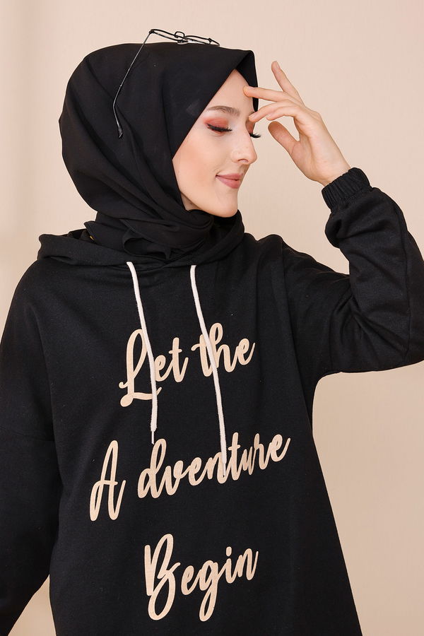 Hooded Tunic Black - 4180