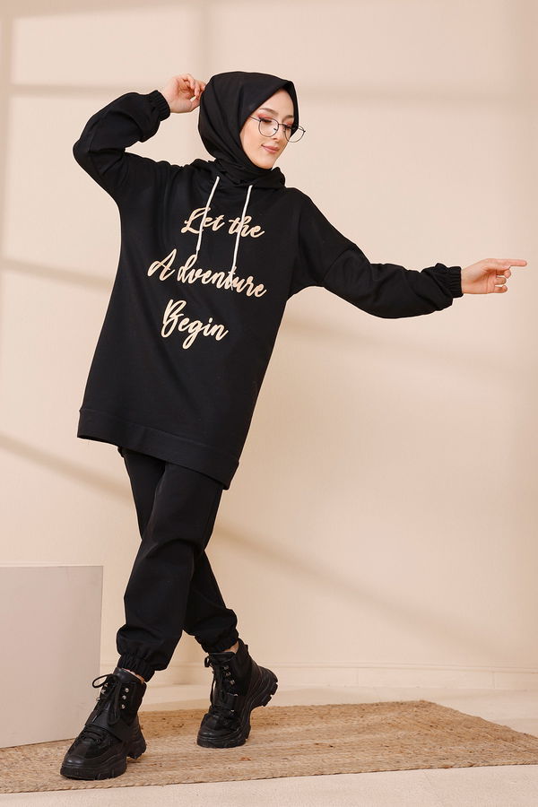 Hooded Tunic Black - 4180