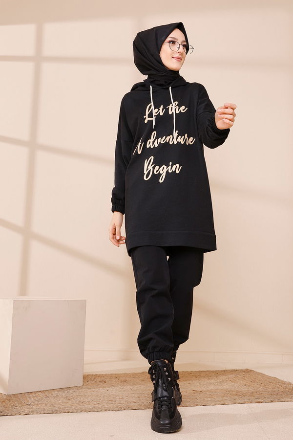 Hooded Tunic Black - 4180