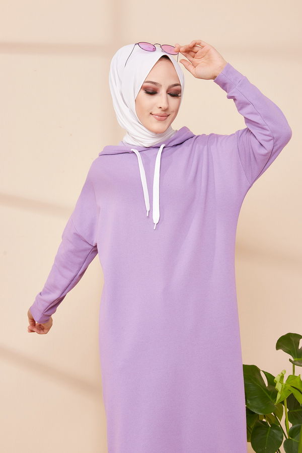 Hooded Tunic Lilac - 3384