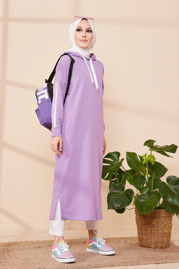 Hooded Tunic Lilac - 3384