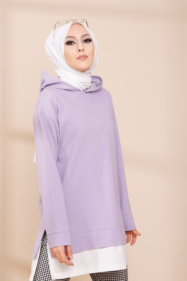 Hooded Tunic Lilac - 3423