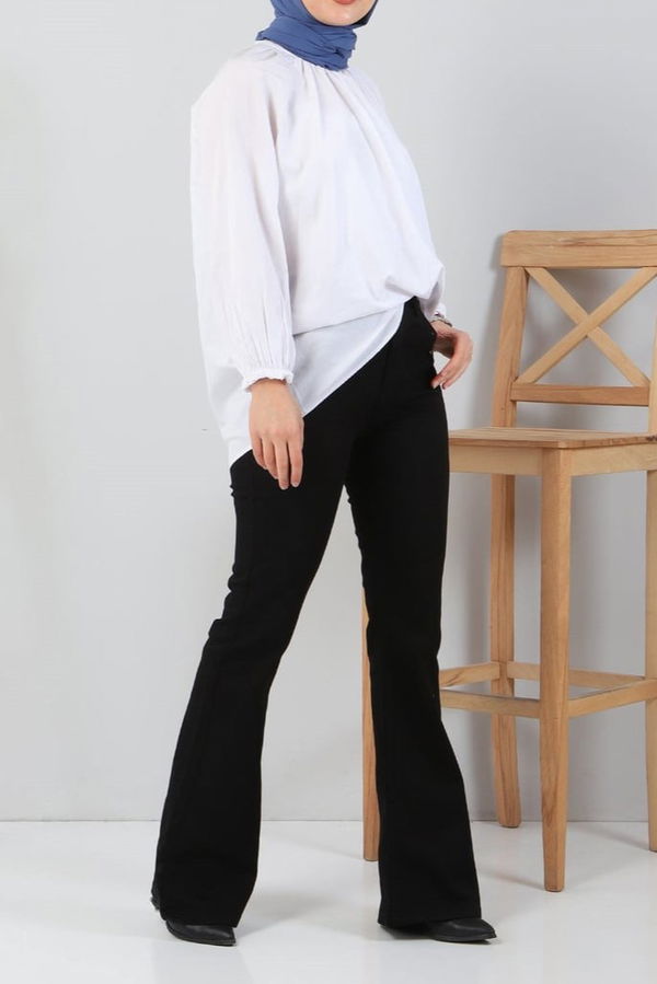 İspanyol Paça Kot Pantolon Siyah - 27259