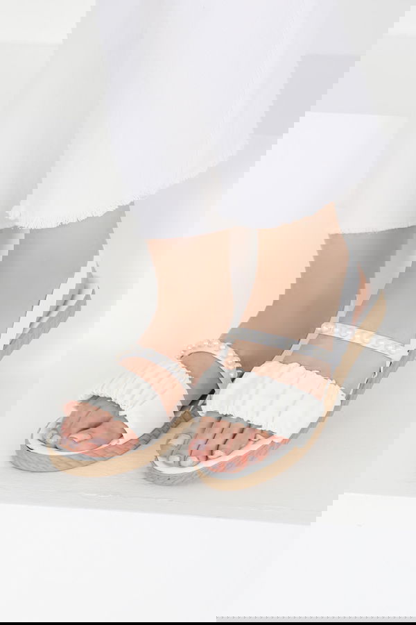 Kadın Beyaz İncili Sandalet - 27404