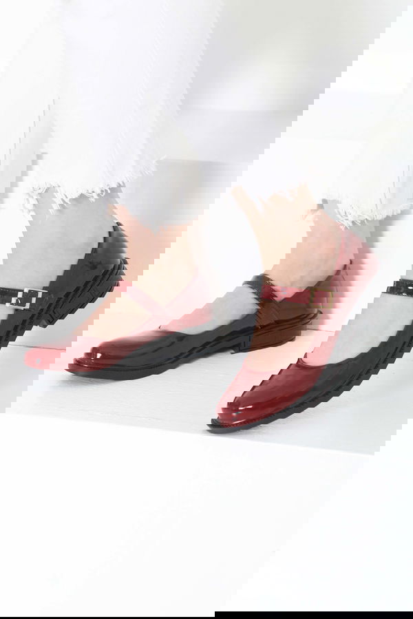 Kadın Bordo Jane Kemer Detaylı Loafer Ayakkabı - 27145