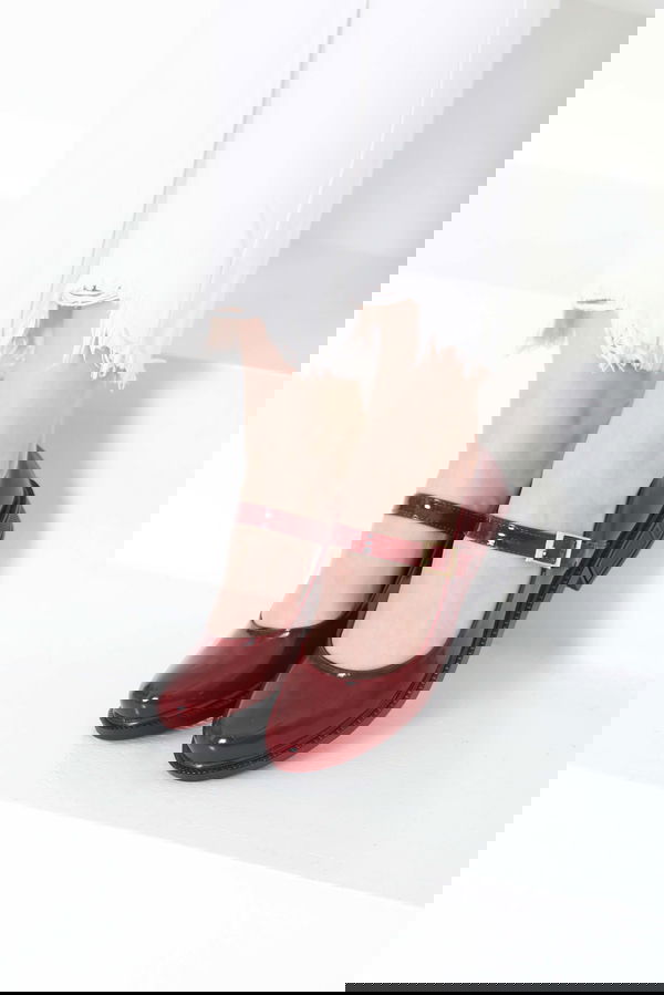 Kadın Bordo Jane Kemer Detaylı Loafer Ayakkabı - 27145