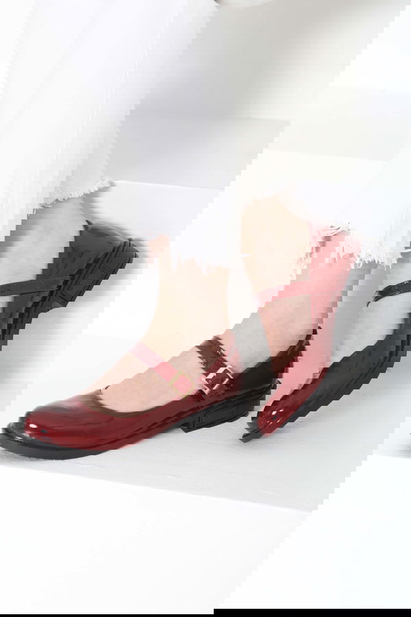 Kadın Bordo Jane Kemer Detaylı Loafer Ayakkabı - 27145