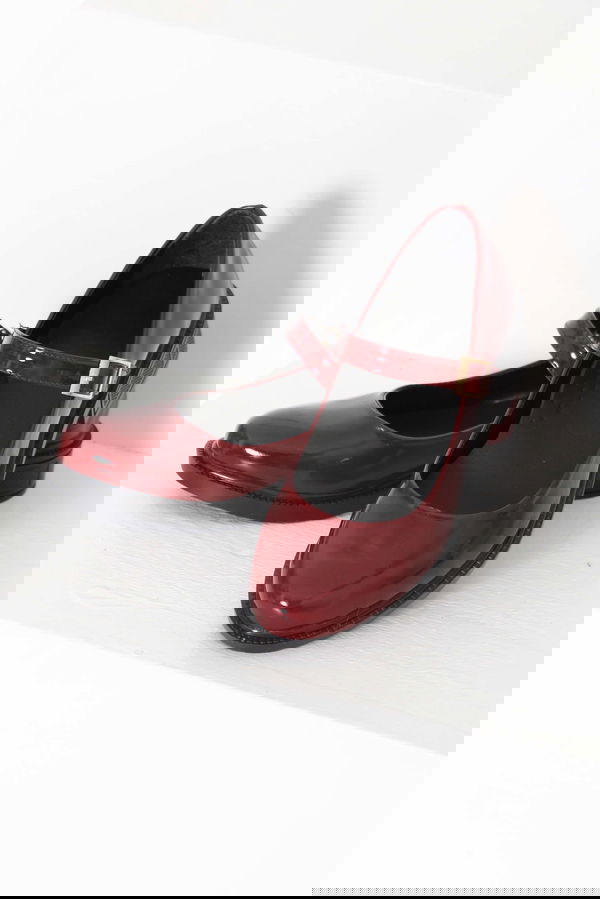 Kadın Bordo Jane Kemer Detaylı Loafer Ayakkabı - 27145