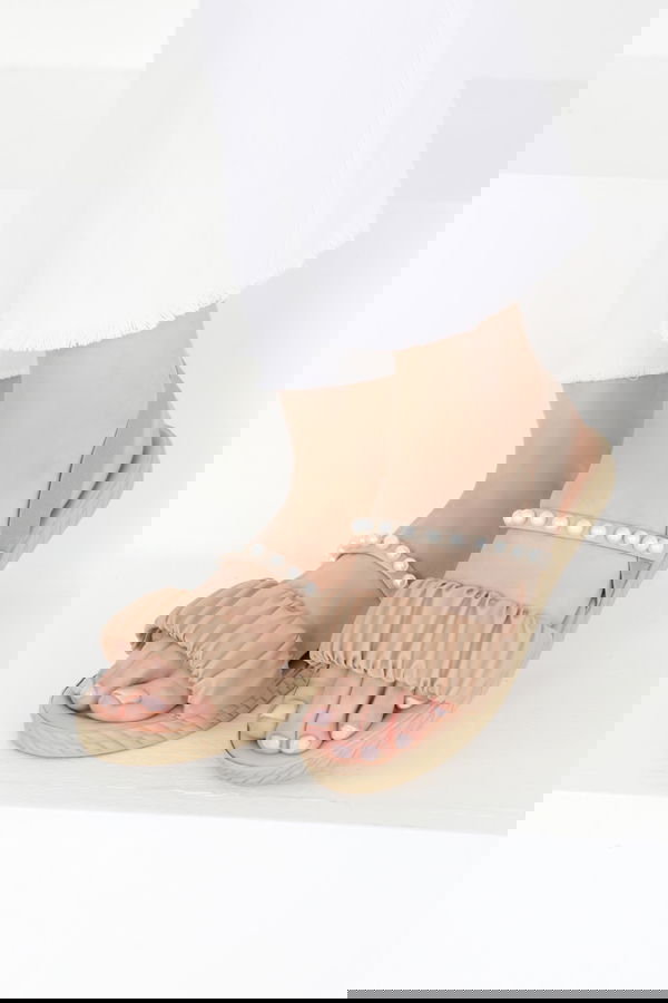 Kadın Vizon İncili Sandalet - 27404