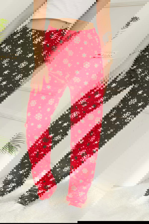 Kar Taneli Pijama Altı Kirmizi - 26810
