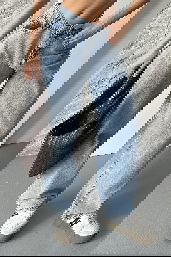 Kar Yıkamalı Baggy Kot Pantolon - 27269