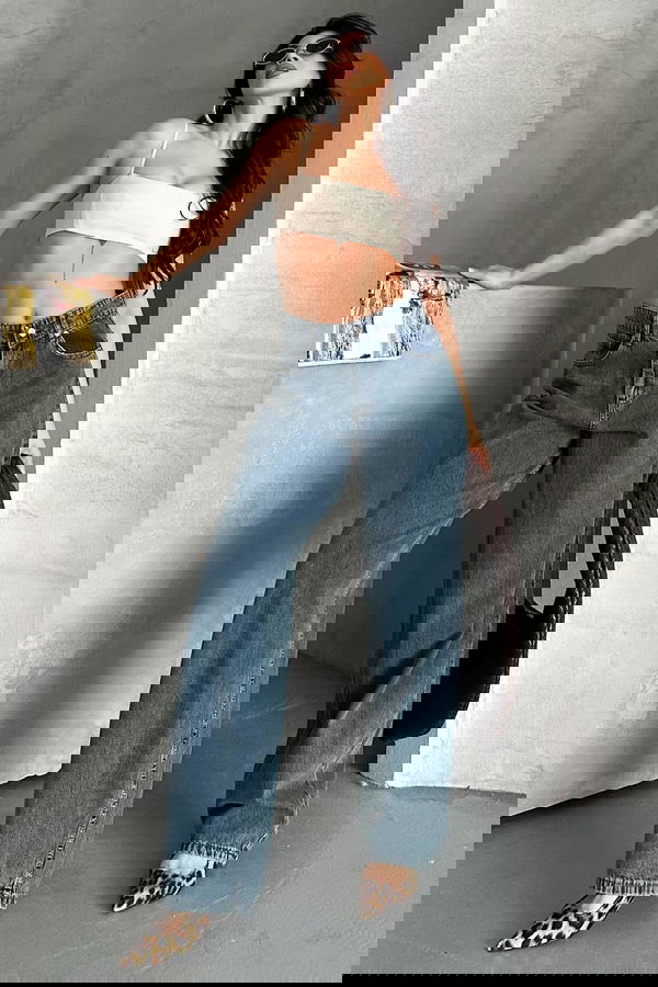 Kar Yıkamalı Baggy Kot Pantolon - 27269